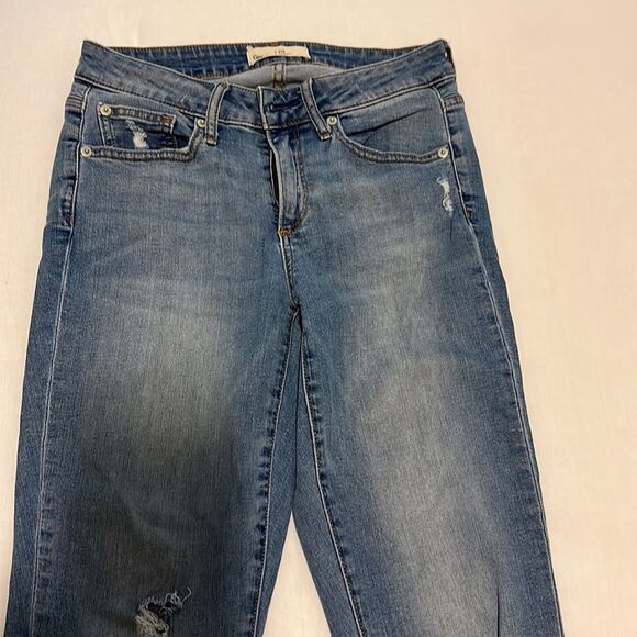 Gap 1969 27R Curvy True Skinny Jeans with small rips and distressed bottoms - Picture 7 of 10